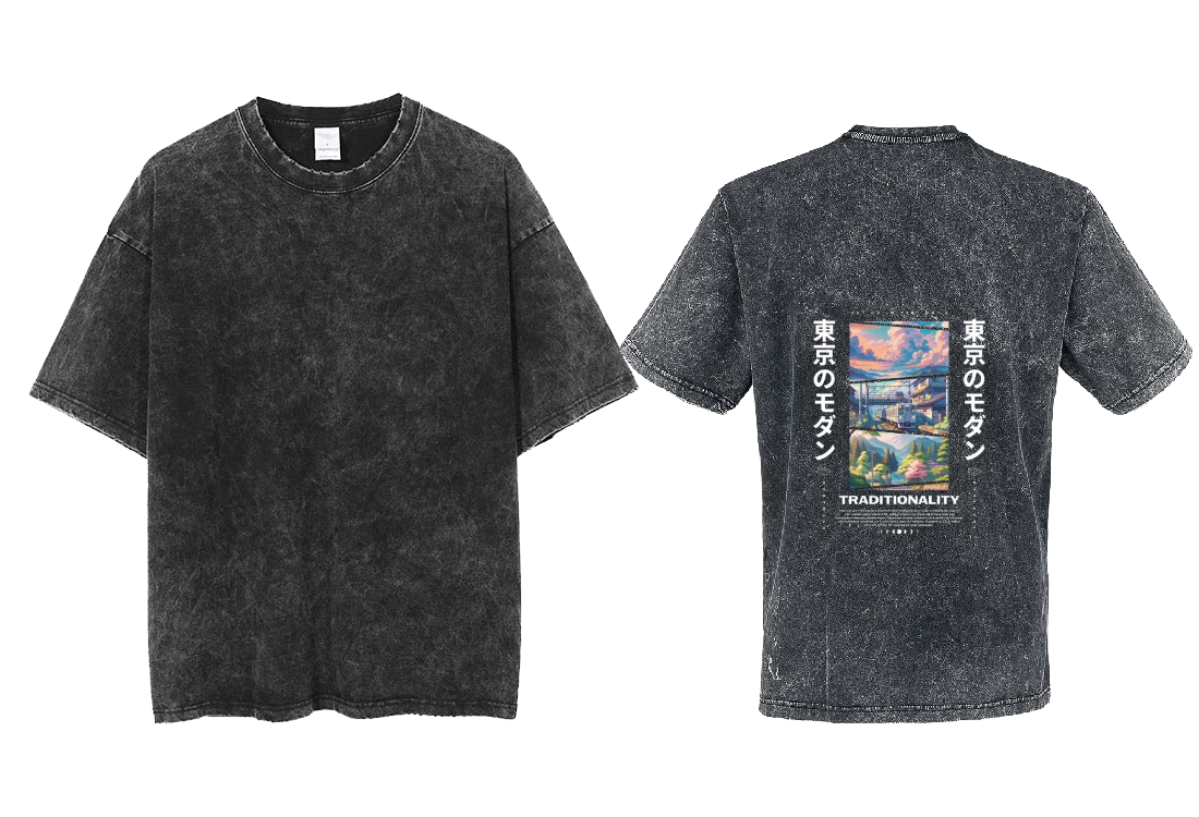 TRADITIONALITY Back text One Size t- shirt Washed Back 72