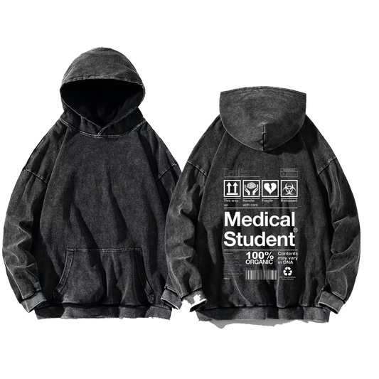 Back text oversize hoodie Washed back 74