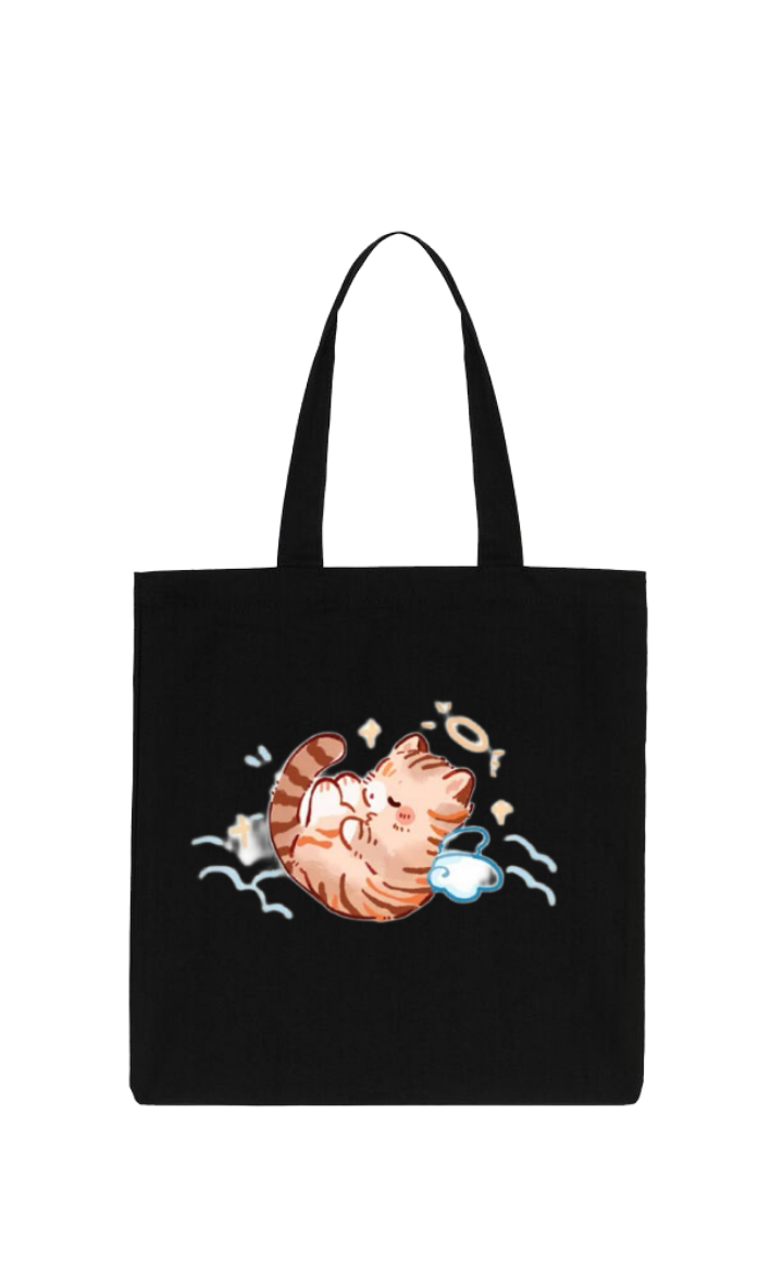 cat tote bag Black 74