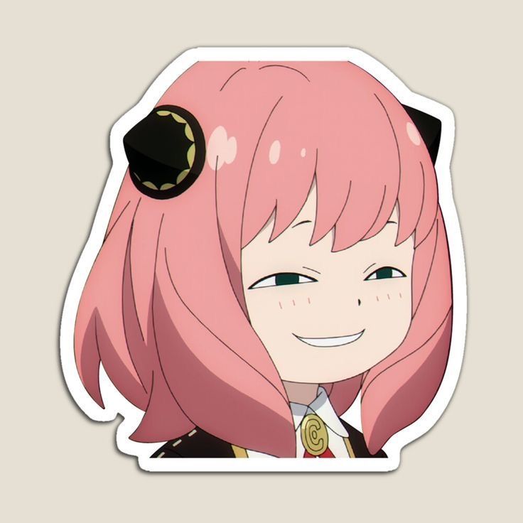 Spy x Family Anya Forger Smug Face Anime Sticker - Kawaii Heh Face Vinyl Decal for Laptop, Water Bottle, Journal, and Phone Case, Manga Fan Gift