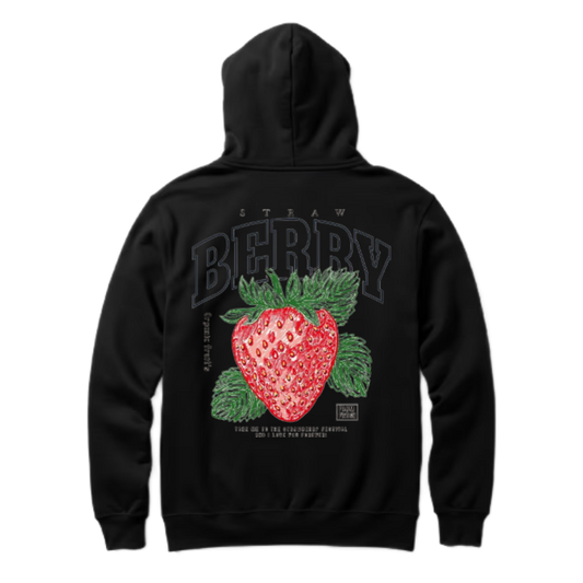 BERRY One Size hoodie Black Back 75