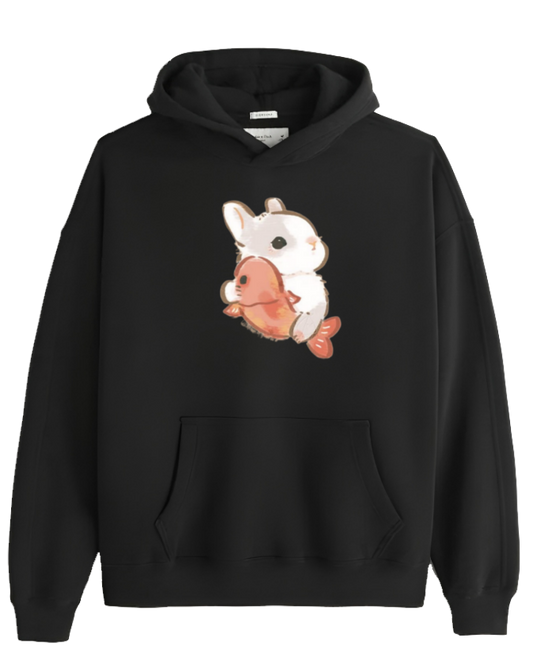 bunny Oversize Hoodie Black 75