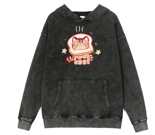 cat Oversize Hoodie Washed 75