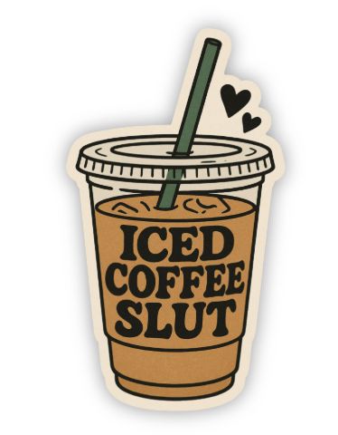 Sticker coffee ICED COFFEE ALWAYS 76