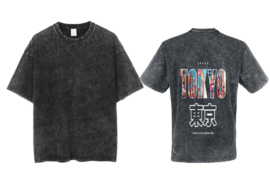 tokyo Back text One Size t- shirt Washed Back 74