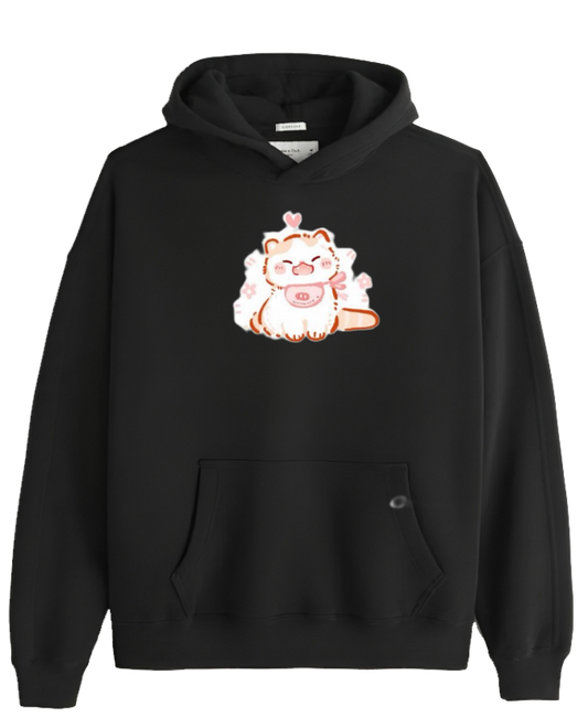 cat Oversize Hoodie Black 76
