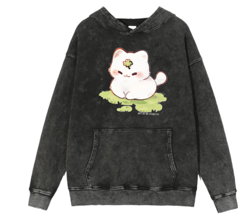 cat Oversize Hoodie Washed 76