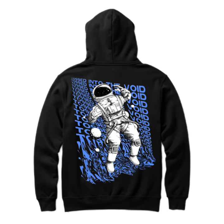 TOSSED INTO THE VOID Back text oversize hoodie back 76