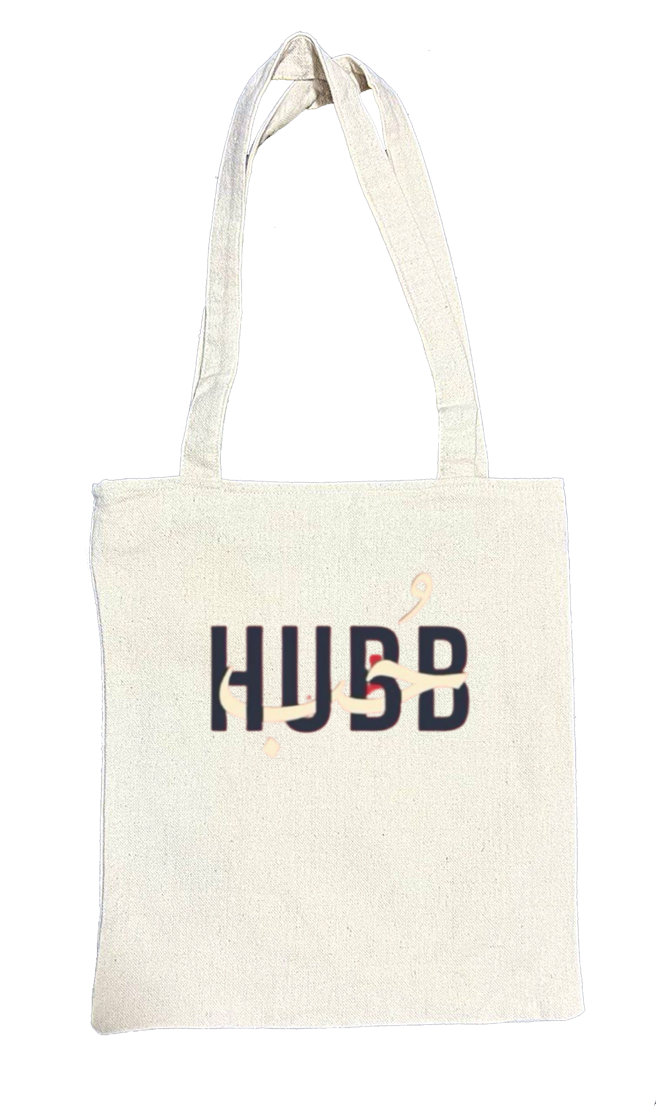HUDB Back text tote bag beige 74