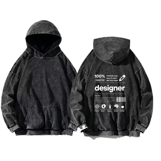 designer oversize hoodie Washed back 76