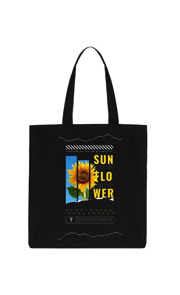 SUN Back text tote bag Black 73