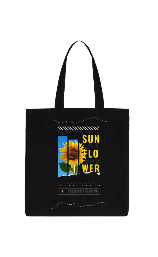 SUN Back text tote bag Black 73