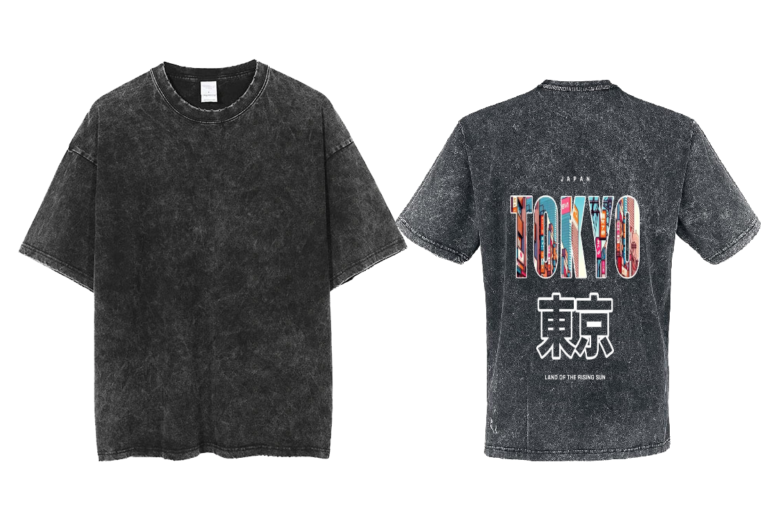 Tokyo Back text One Size t- shirt Washed Back 55