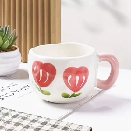 Hand-painted Heart Ceramic handmade cup (Love Cloud Mug