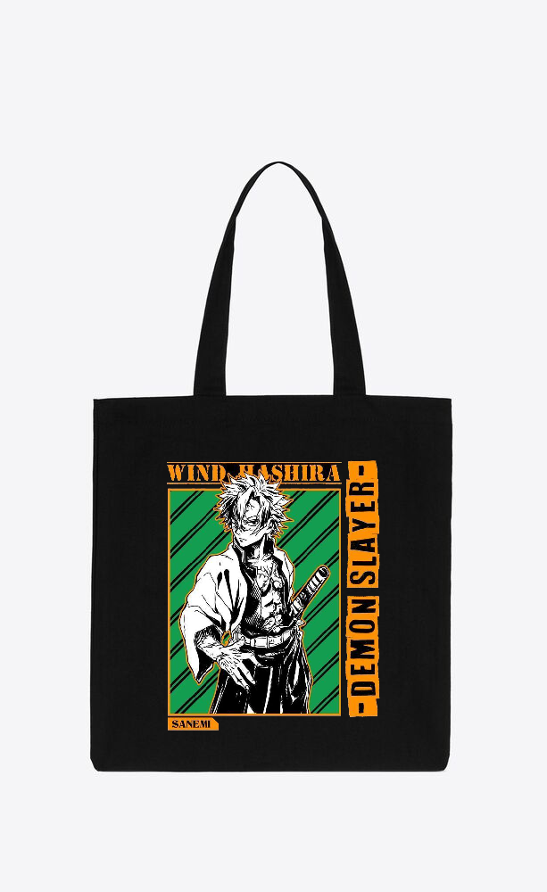 Anime Demon slayer nezuko tanjiro tote bag Black 76