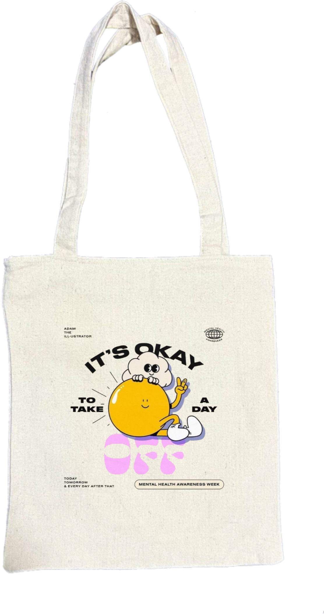 IT'S OKAY tote bag beige 77