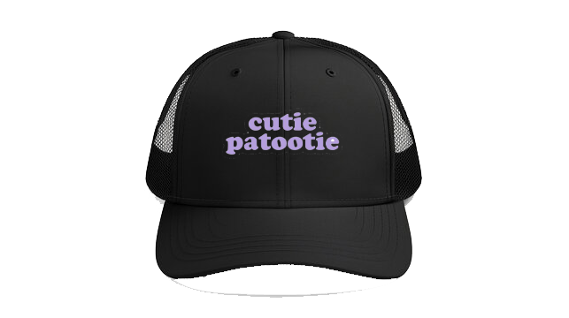 Baseball cap Black cutie patootie 123