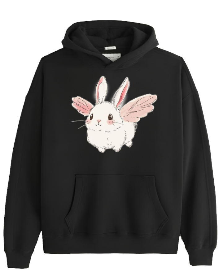 bunny Oversize Hoodie Black 77