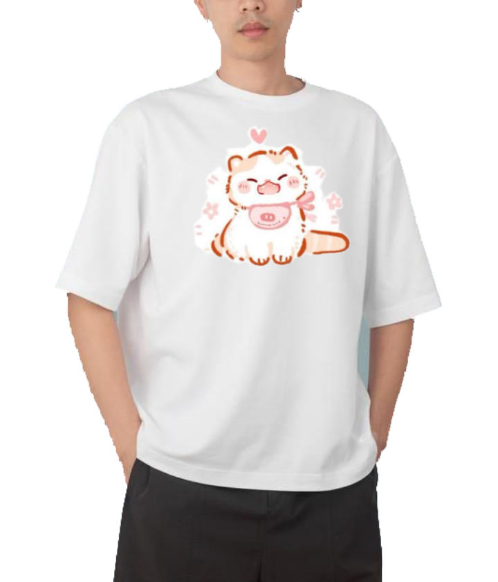 cat One Size t- shirt White 77