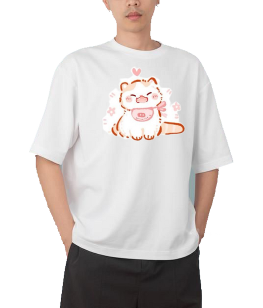 cat One Size t- shirt White 77
