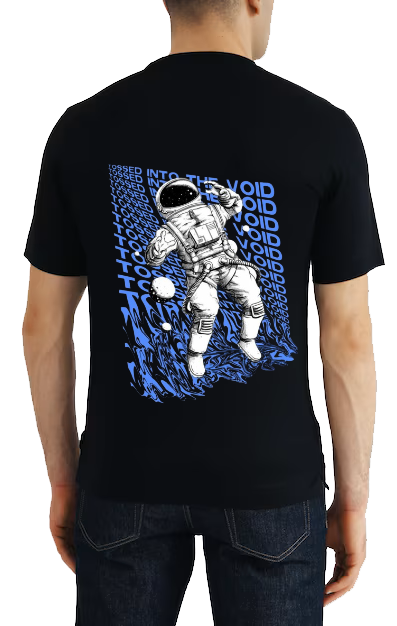 TOSSED INTO THE VOID Back text One Size t- shirt Black Back 73