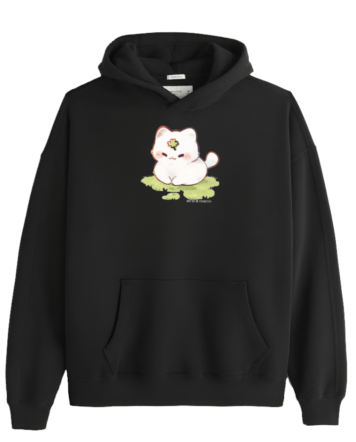 cat Oversize Hoodie Black 77
