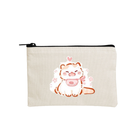 cat wallet pencil case Beige 77