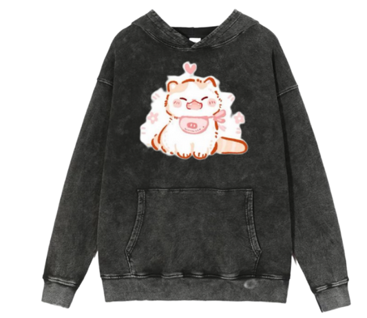 cat Oversize Hoodie Washed 78