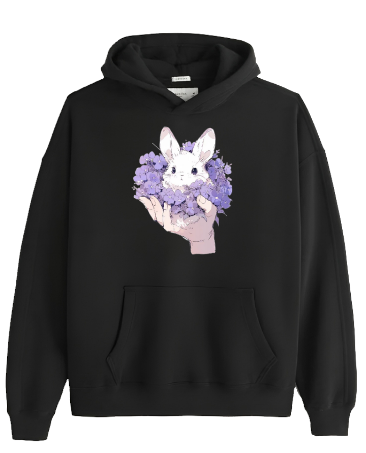 bunny Oversize Hoodie Black 78