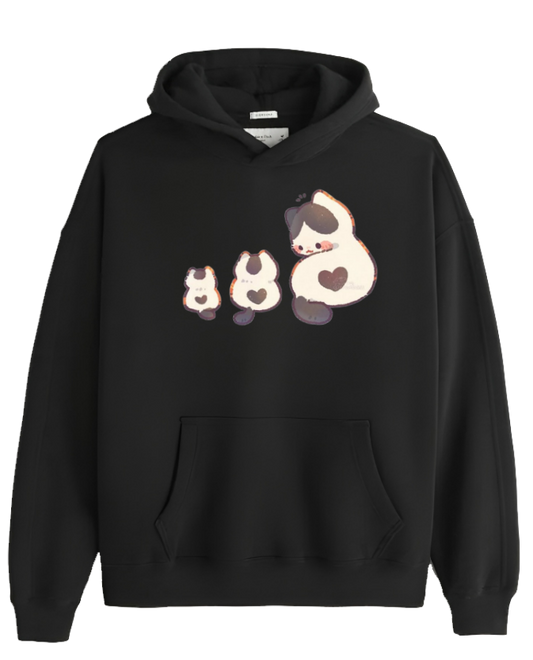 cat Oversize Hoodie Black 78