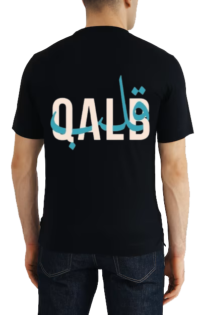 QALB Back text One Size t- shirt Black Back 74