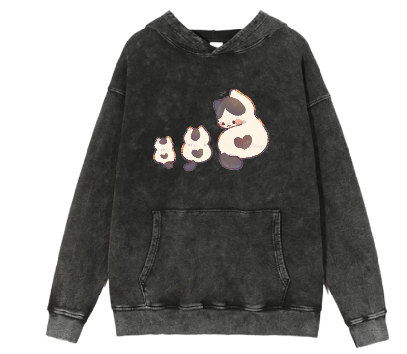 cat Oversize Hoodie Washed 79