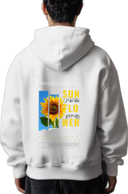 SUNFLOWER Back text oversize hoodie White back 79