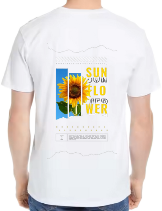 زهرة عباد الشمس Back text One Size t- shirt White Back 79
