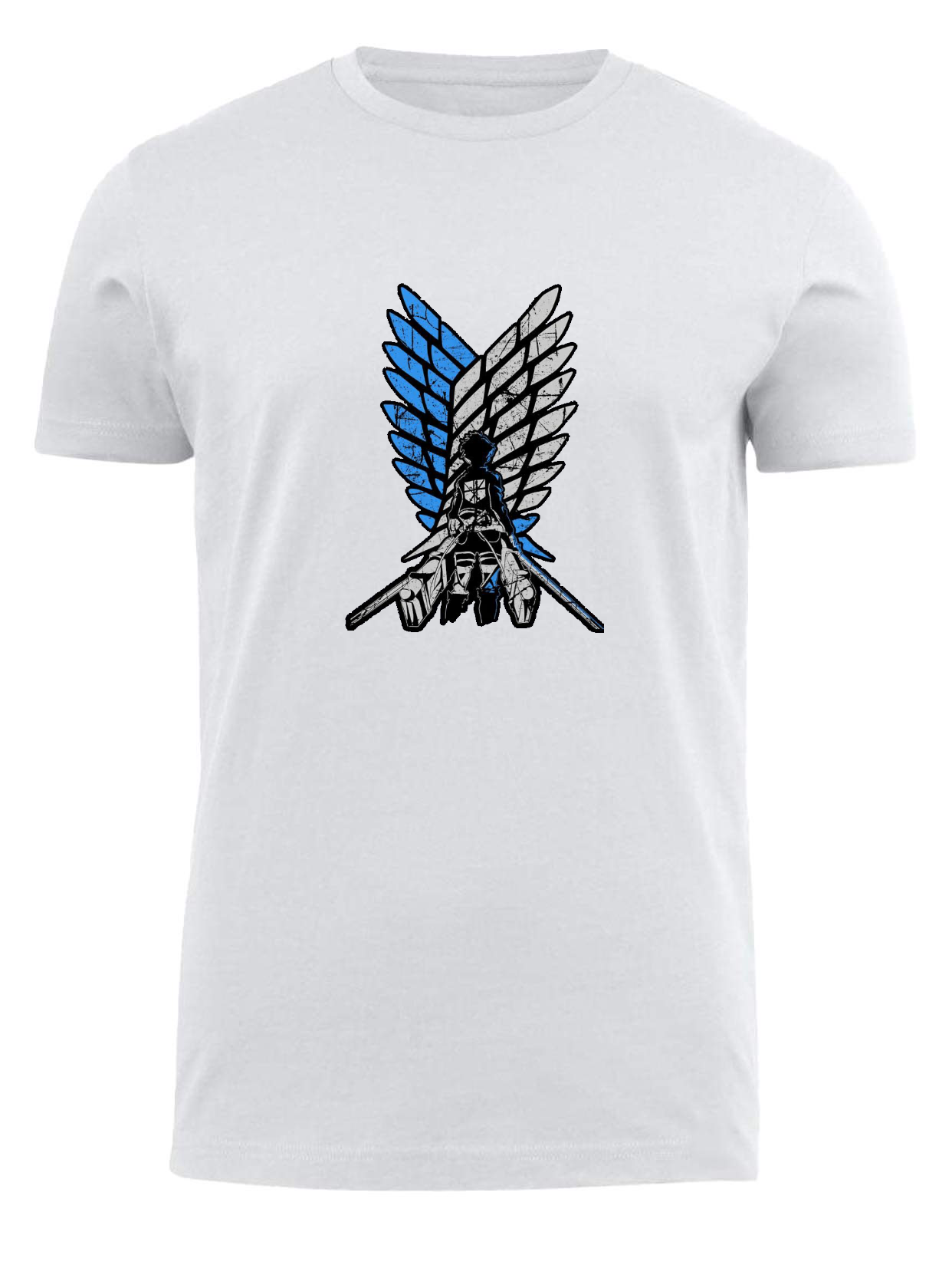 Anime Attack on titan shingeki no kyojin eren levi mikasa  Aot white fit t- shirt 7