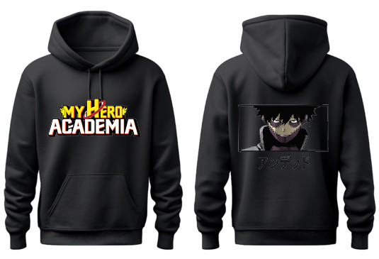 bnha  boku no hero academy One Size hoodie Black Back 7