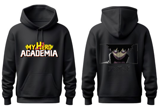 bnha  boku no hero academy One Size hoodie Black Back 7