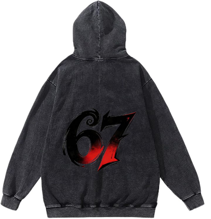 67 designs Oversize Hoodie Washed Back 7