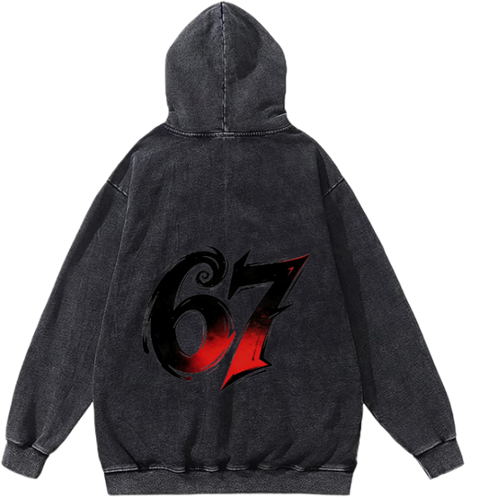 67 designs Oversize Hoodie Washed Back 7