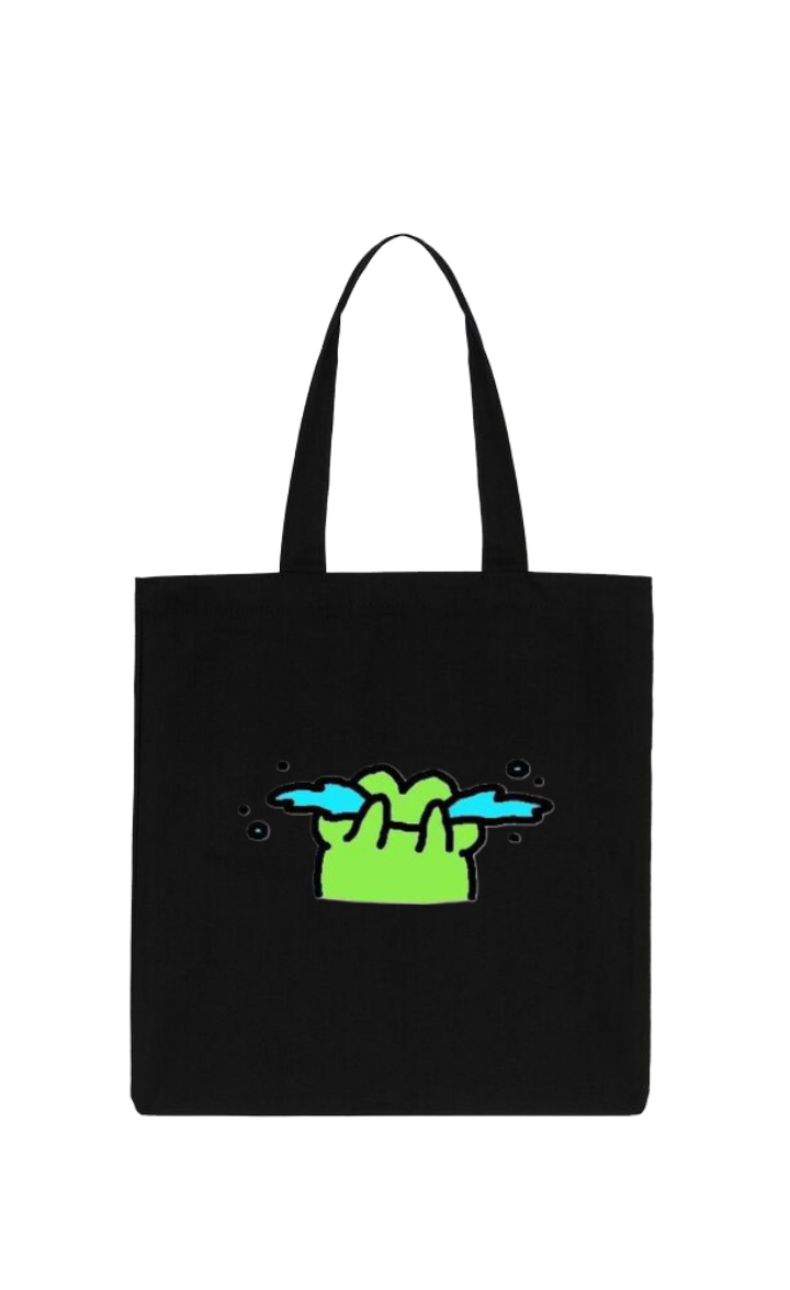 Frog tote bag Black 7