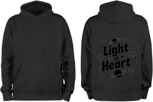 Light in Heart One Size hoodie Black Back 7
