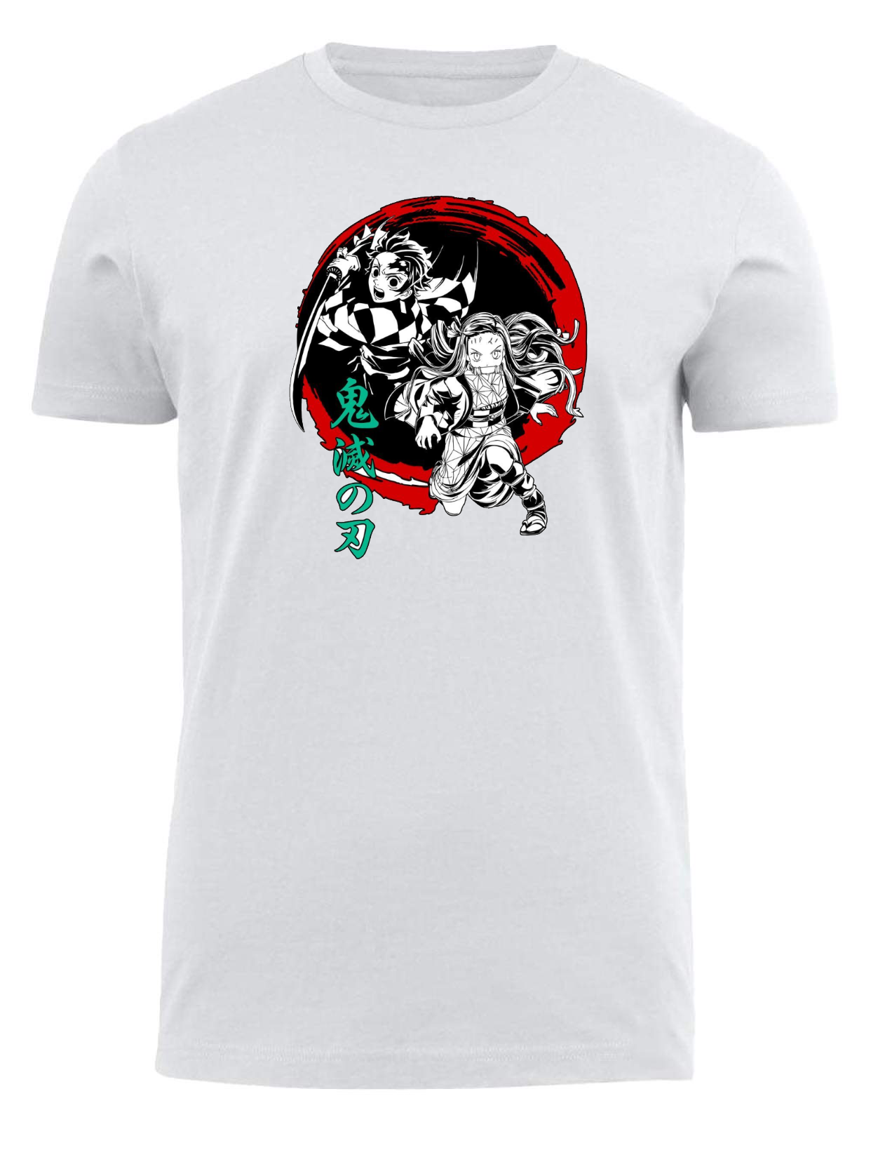 Anime Demon slayer nezuko tanjiro t- shirt fit White 7