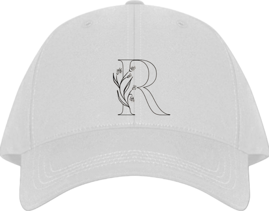 vector letter Baseball cap white R 7