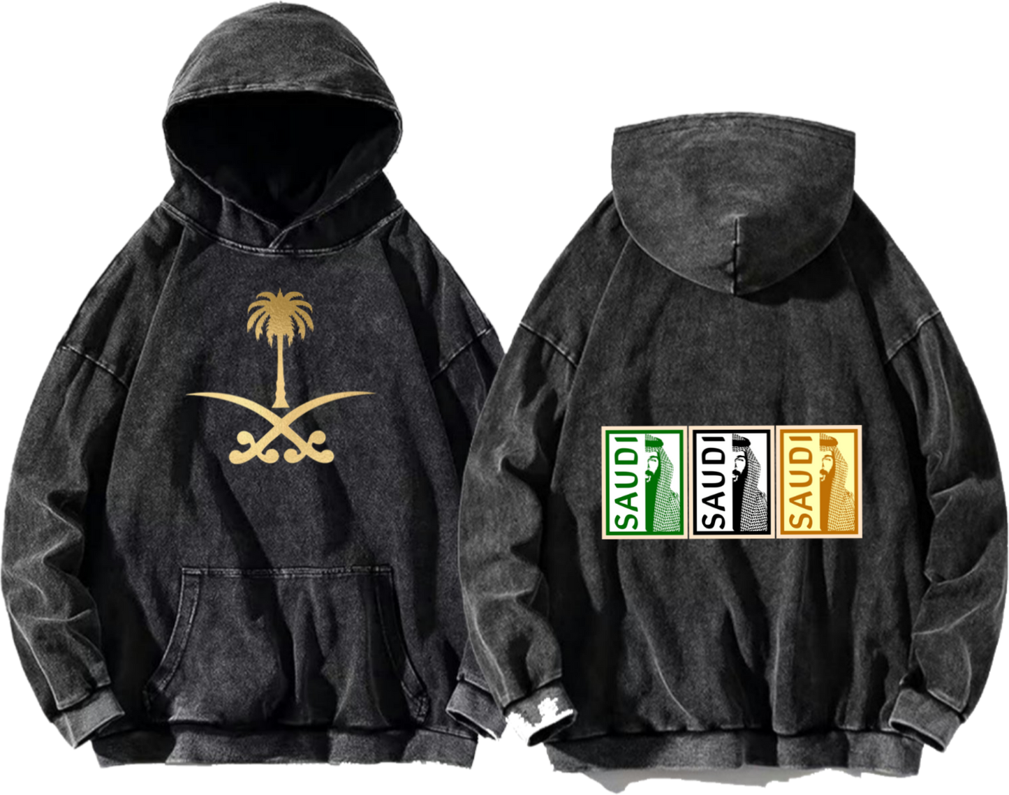 SaudIa Arabia saudi  Oversize  Hoodie Washed gray 7