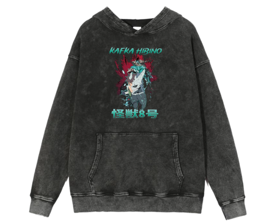 Kaiju No. 8 Over Size hoodie Washed 7