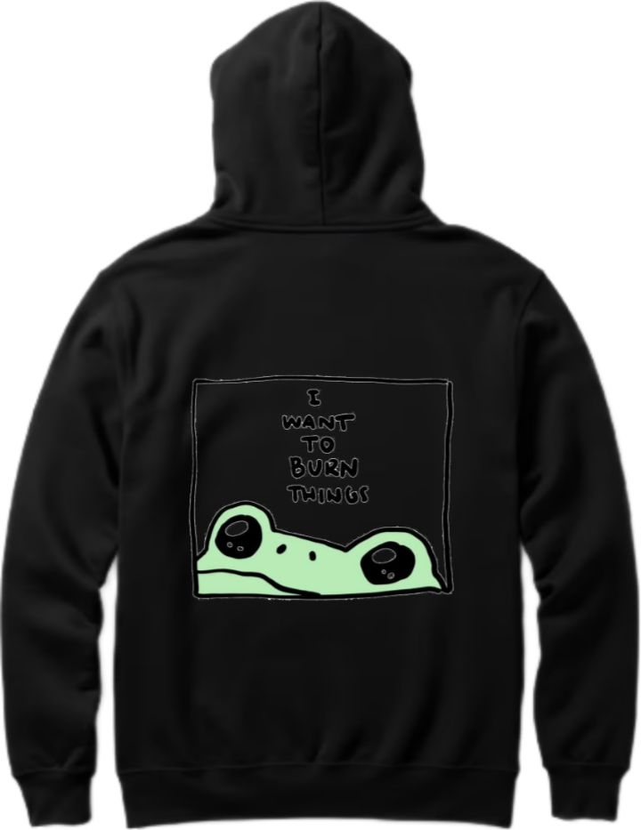 frog Oversize Hoodie Black Back 7
