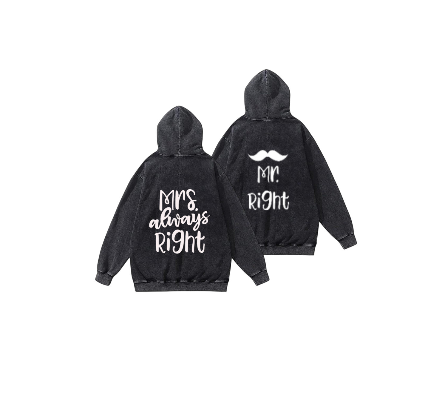 VaIentine coupIe Oversize Hoodie Washed gray Cables Back 7