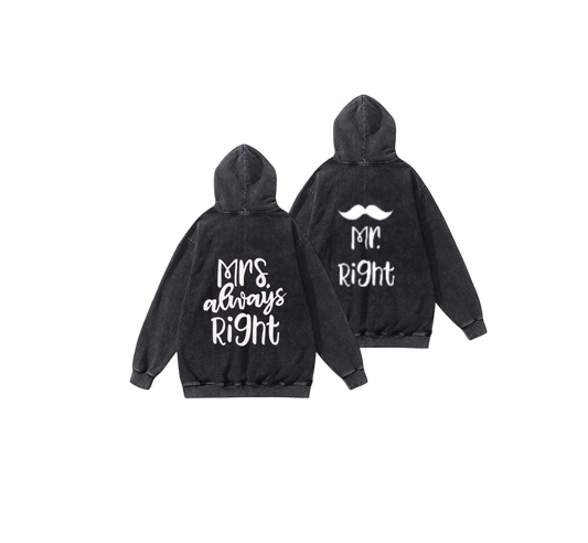 VaIentine coupIe Oversize Hoodie Washed gray Cables Back 7