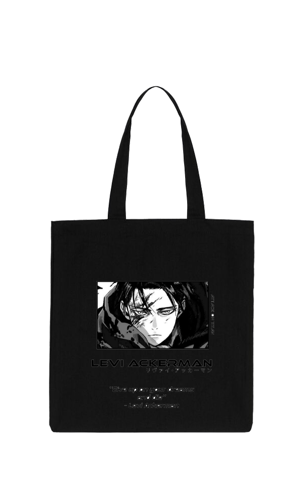 Anime Attack on titan shingeki no kyojin Aot Black tote bag 7 (Copy)