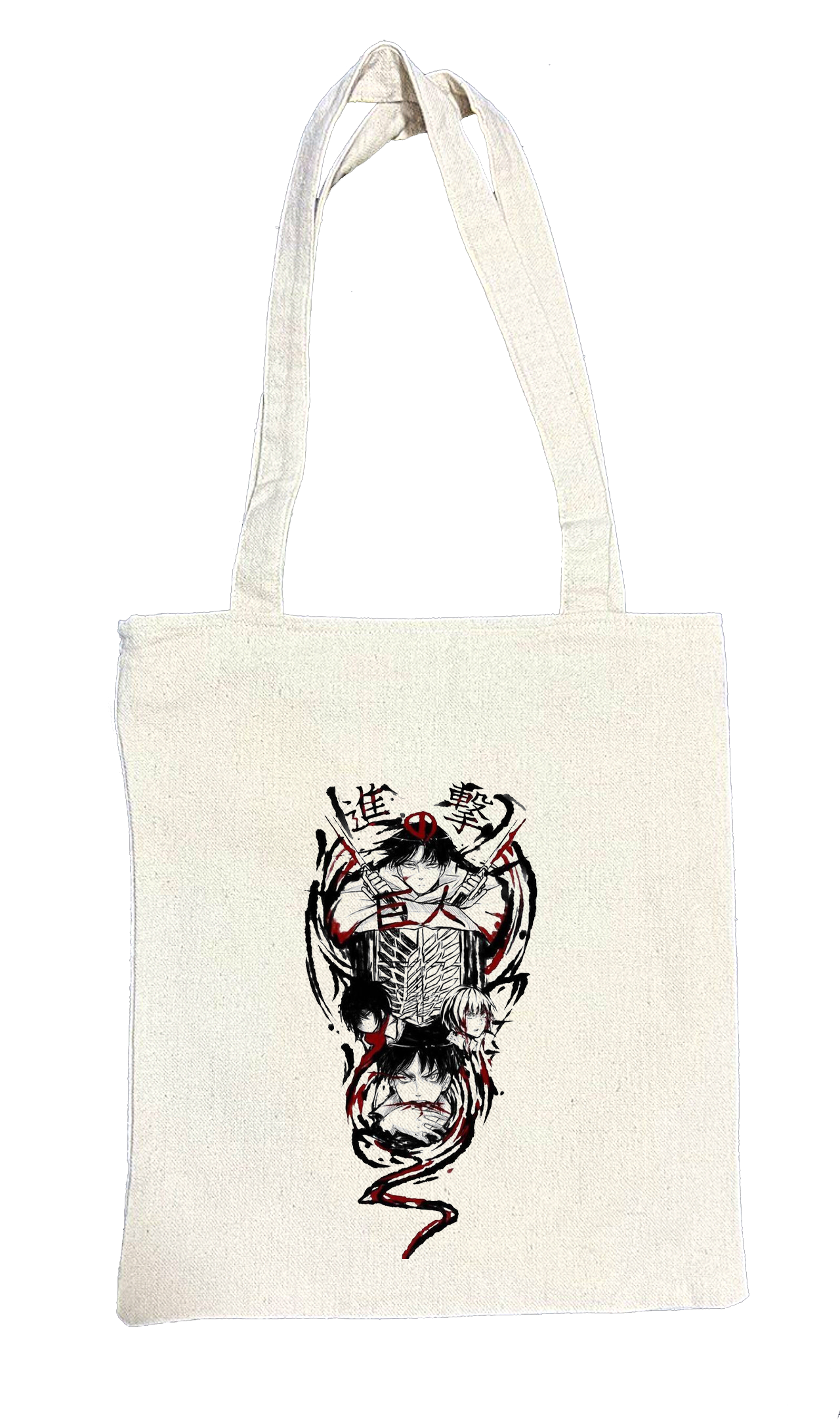 Anime Attack on titan shingeki no kyojin Aot biege tote bag 6